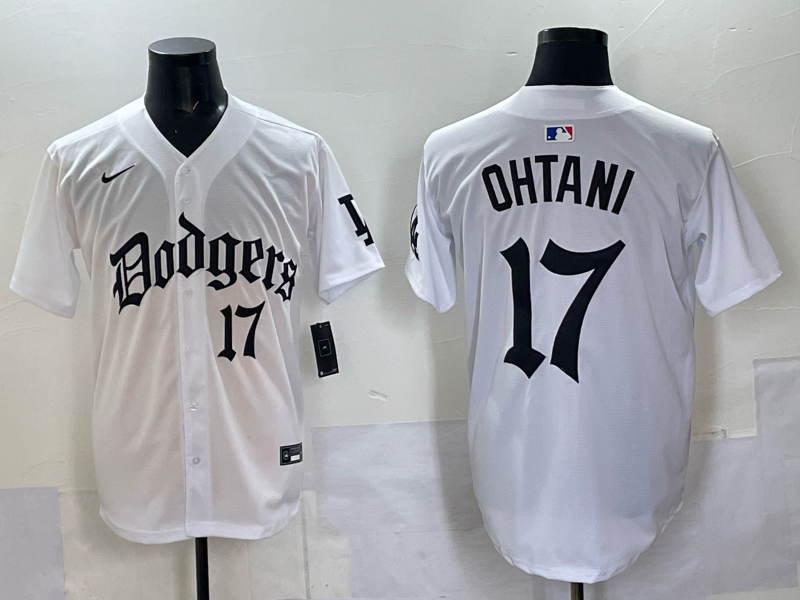 Men Los Angeles Dodgers #17 Ohtani white Nike 2025 MLB jersey 001->los angeles dodgers->MLB Jersey